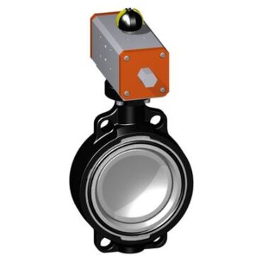 Butterfly valve Series: 240 PVDF/PVDF Double-eccentric Pneumatic operated Double acting Wafer type